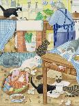 Grandma and 10 Cats in the Kitchen-Linda Benton-Giclee Print