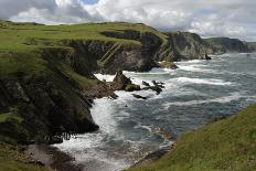 Cliffs Showing Rock Striations and Geological Folding, Pettico Wick, Berwickshire, Scotland, UK-Linda Pitkin-Photographic Print