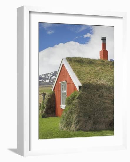 Lindarbakki Turf House at Bakkagerdi, Borgarfjordur Eystri North East Area, Iceland, Polar Regions-Neale Clarke-Framed Photographic Print