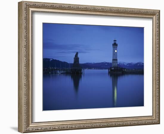 Lindau Lighthouse, Lake Konstanz, Germany-Demetrio Carrasco-Framed Photographic Print