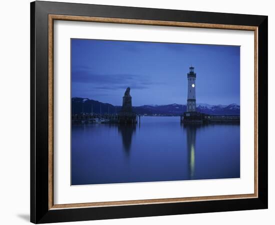 Lindau Lighthouse, Lake Konstanz, Germany-Demetrio Carrasco-Framed Photographic Print