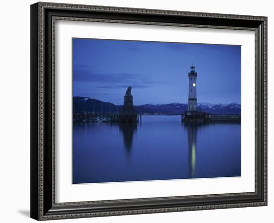 Lindau Lighthouse, Lake Konstanz, Germany-Demetrio Carrasco-Framed Photographic Print