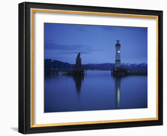 Lindau Lighthouse, Lake Konstanz, Germany-Demetrio Carrasco-Framed Photographic Print