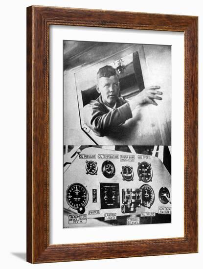 Lindbergh in Plane-null-Framed Photographic Print