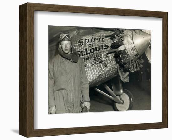 Lindbergh with His Airplane, 1928-Detlev Van Ravenswaay-Framed Photographic Print