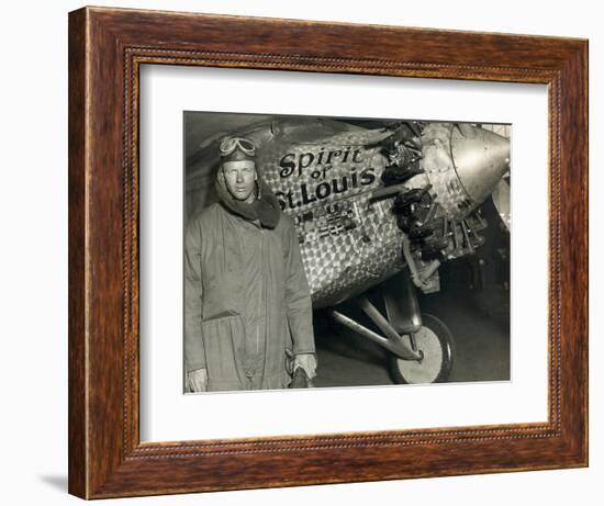 Lindbergh with His Airplane, 1928-Detlev Van Ravenswaay-Framed Photographic Print