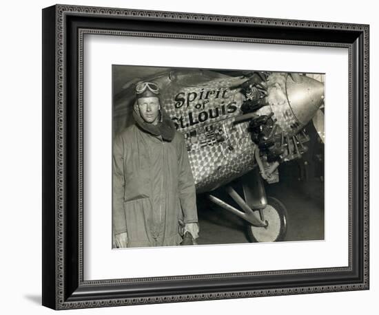 Lindbergh with His Airplane, 1928-Detlev Van Ravenswaay-Framed Photographic Print