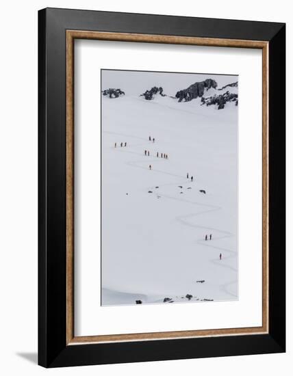 Lindblad Expeditions Guests from the National Geographic Explorer Hiking at Orne Harbor, Antarctica-Michael Nolan-Framed Photographic Print