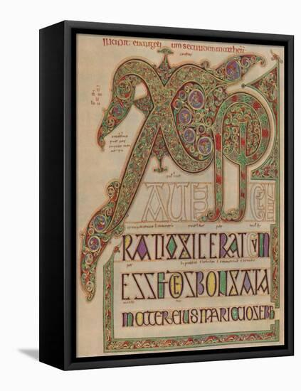 'Lindisfarne Gospels, 'Christi autem' page. British Museum', c700 AD, (1935)-Unknown-Framed Premier Image Canvas