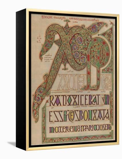 'Lindisfarne Gospels, 'Christi autem' page. British Museum', c700 AD, (1935)-Unknown-Framed Premier Image Canvas