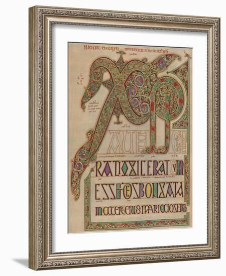 'Lindisfarne Gospels, 'Christi autem' page. British Museum', c700 AD, (1935)-Unknown-Framed Giclee Print