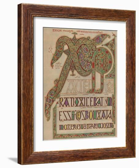 'Lindisfarne Gospels, 'Christi autem' page. British Museum', c700 AD, (1935)-Unknown-Framed Giclee Print