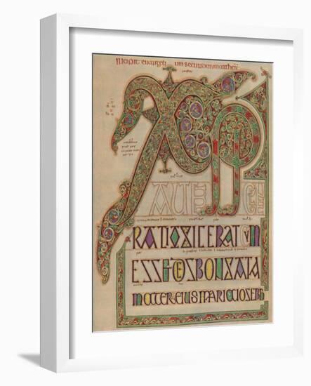 'Lindisfarne Gospels, 'Christi autem' page. British Museum', c700 AD, (1935)-Unknown-Framed Giclee Print
