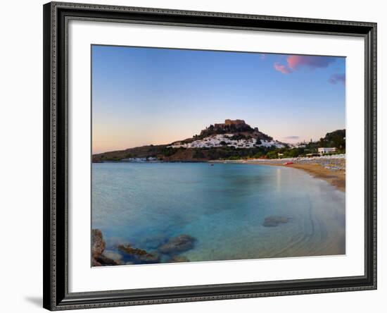 Lindos Acropolis and Village, Lindos, Rhodes, Greece-Doug Pearson-Framed Photographic Print