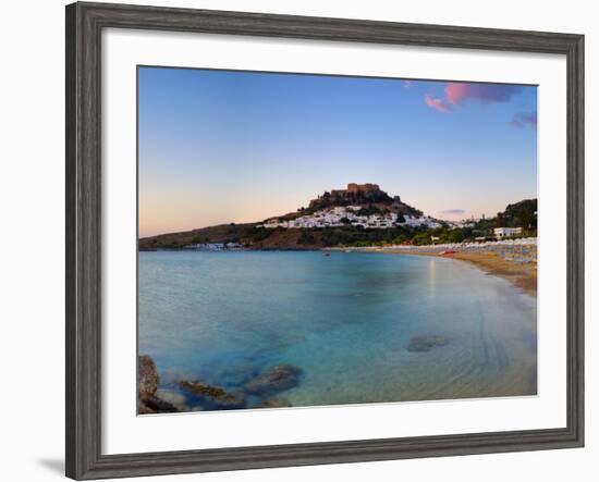 Lindos Acropolis and Village, Lindos, Rhodes, Greece-Doug Pearson-Framed Photographic Print