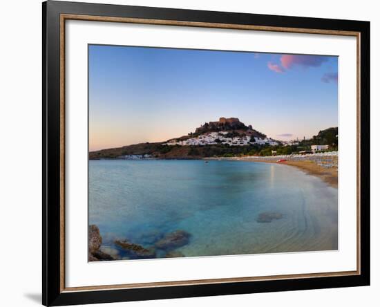 Lindos Acropolis and Village, Lindos, Rhodes, Greece-Doug Pearson-Framed Photographic Print