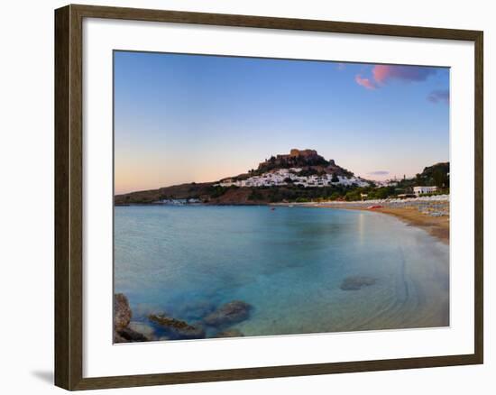 Lindos Acropolis and Village, Lindos, Rhodes, Greece-Doug Pearson-Framed Photographic Print