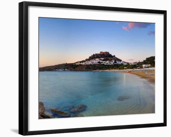 Lindos Acropolis and Village, Lindos, Rhodes, Greece-Doug Pearson-Framed Photographic Print