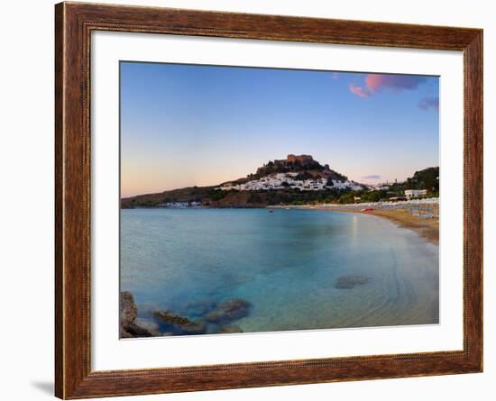 Lindos Acropolis and Village, Lindos, Rhodes, Greece-Doug Pearson-Framed Photographic Print