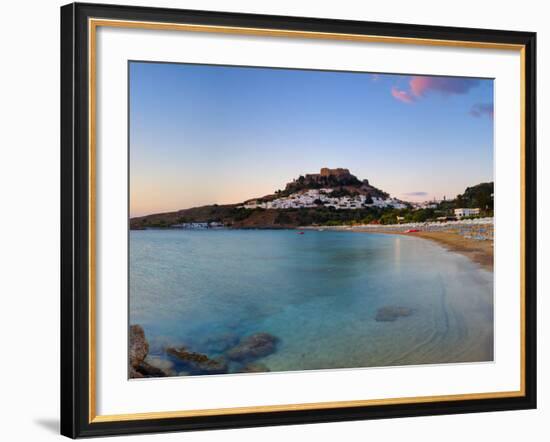 Lindos Acropolis and Village, Lindos, Rhodes, Greece-Doug Pearson-Framed Photographic Print