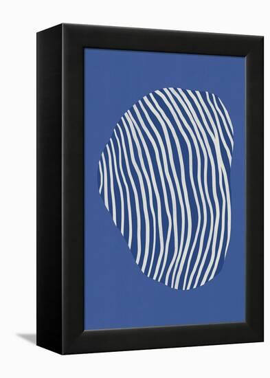 Line Art Confined in Space-Blue-Little Dean-Framed Premier Image Canvas