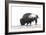 Line Art/Pen and Ink Illustration Style Image of American Bison (Buffalo) Skylined on a Ridge Again-photographhunter-Framed Photographic Print