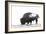 Line Art/Pen and Ink Illustration Style Image of American Bison (Buffalo) Skylined on a Ridge Again-photographhunter-Framed Photographic Print