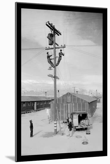 Line Crew at Work in Manzanar-Ansel Adams-Mounted Art Print