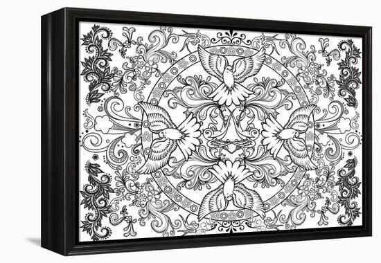 Line Drawing-Art House Design-Framed Premier Image Canvas