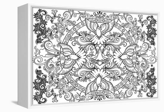 Line Drawing-Art House Design-Framed Premier Image Canvas