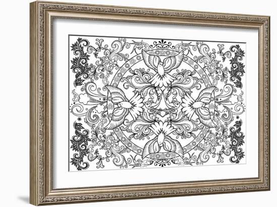 Line Drawing-Art House Design-Framed Giclee Print