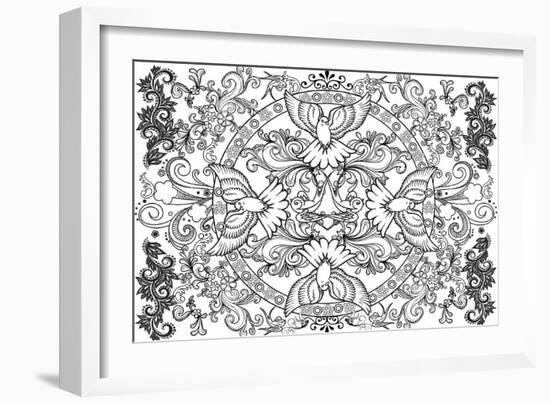 Line Drawing-Art House Design-Framed Giclee Print