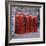 Line of Four Red Telephone Boxes at Charing Cross, London, England, United Kingdom, Europe-Roy Rainford-Framed Photographic Print