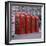 Line of Four Red Telephone Boxes at Charing Cross, London, England, United Kingdom, Europe-Roy Rainford-Framed Photographic Print