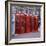 Line of Four Red Telephone Boxes at Charing Cross, London, England, United Kingdom, Europe-Roy Rainford-Framed Photographic Print