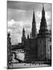 Line of Russians Along Street in Front of the Kremlin-Margaret Bourke-White-Mounted Photographic Print