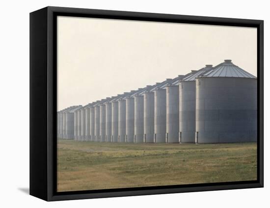 Line of Storage Bins for Corn, Unidentified Section of the Mid-West-John Zimmerman-Framed Premier Image Canvas