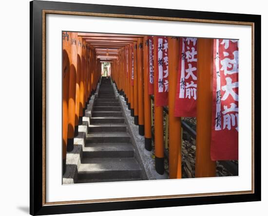 Line of torii gates at Hie Shrine-Jonathan Hicks-Framed Photographic Print