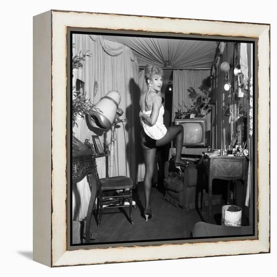 Line Renaud Backstage of the Famous Concert Hall "Le Casino De Paris", January 1962-Roldes-Framed Premier Image Canvas