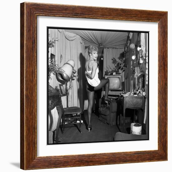 Line Renaud Backstage of the Famous Concert Hall "Le Casino De Paris", January 1962-Roldes-Framed Photographic Print