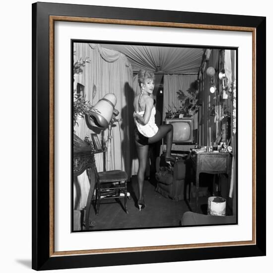 Line Renaud Backstage of the Famous Concert Hall "Le Casino De Paris", January 1962-Roldes-Framed Photographic Print