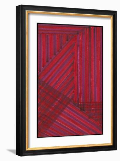 Line Study Red-Charles McMullen-Framed Art Print