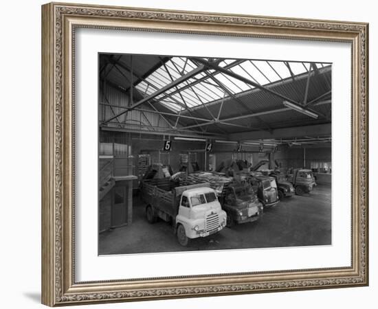 Line Up of 1950S Lorries at Spillers Animal Foods, Gainsborough, Lincolnshire, 1961-Michael Walters-Framed Photographic Print