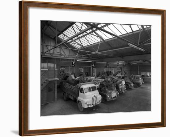 Line Up of 1950S Lorries at Spillers Animal Foods, Gainsborough, Lincolnshire, 1961-Michael Walters-Framed Photographic Print