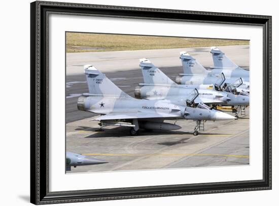 Line-Up of Brazilian Air Force F-2000 Aircraft at Natal Air Force Base, Brazil-Stocktrek Images-Framed Photographic Print