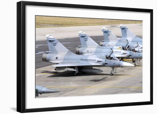 Line-Up of Brazilian Air Force F-2000 Aircraft at Natal Air Force Base, Brazil-Stocktrek Images-Framed Photographic Print