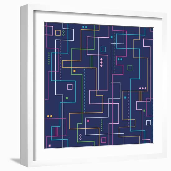 Linear Abstract Pattern-Jelena Z-Framed Art Print