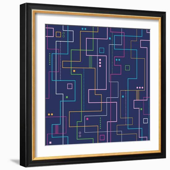 Linear Abstract Pattern-Jelena Z-Framed Art Print