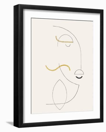 Linear Face - Clear-Aurora Bell-Framed Giclee Print