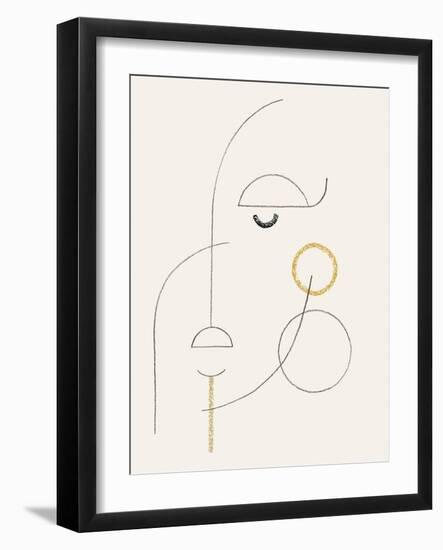 Linear Face - Simple-Aurora Bell-Framed Giclee Print